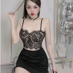 Áo 2 dây ren PHỐI NÚT siêu sexy &amp; quyến rũ.