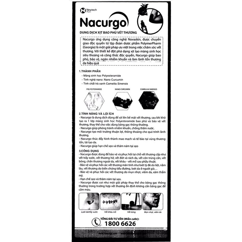 DUNG DỊCH XỊT BẢO VỆ DA NACURGO 12ml 100 lần xịt