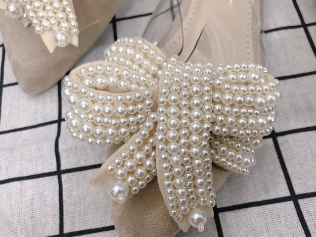 Dép Sục Nữ Mica Đính Nơ Ngọc 4 Cánh