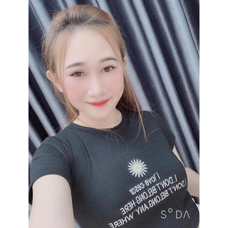 Áo croptop nữ , áo thun nữ , áo thun ôm body thêu bông cúc giá rẻ siêu xinh dễ thương (kèm ảnh thật)