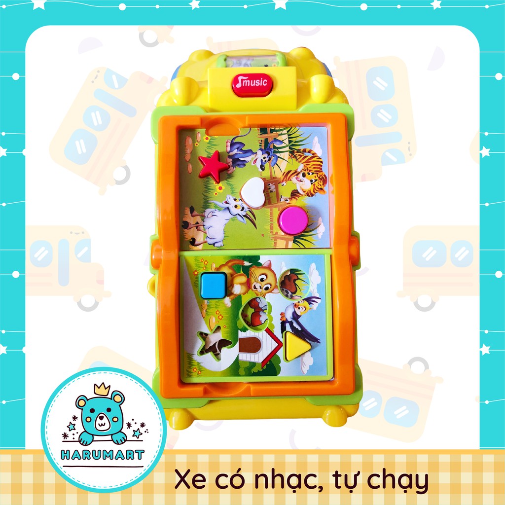 Đồ chơi Peek A Boo xe bus chăm học - tự di chuyển - có nhạc và đèn