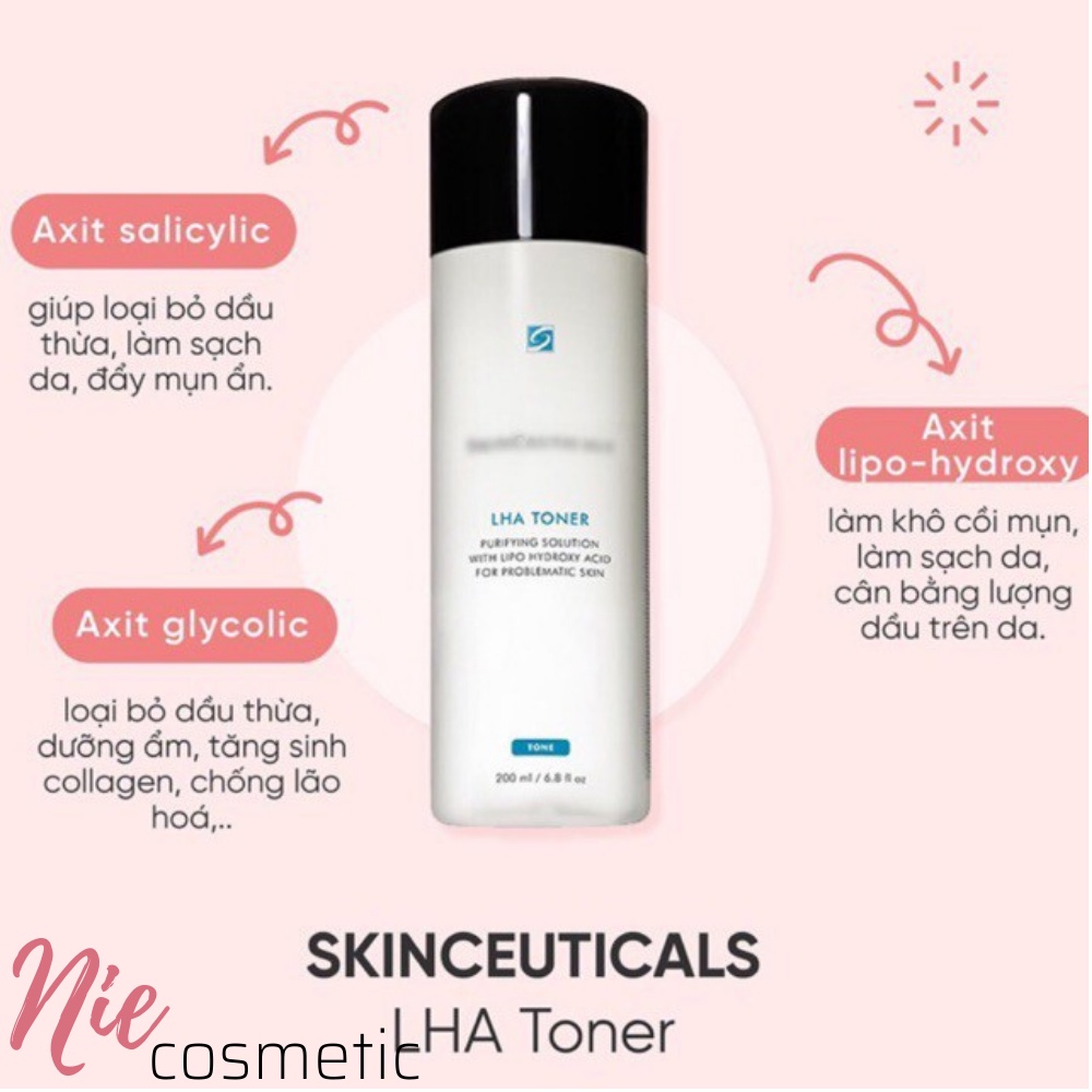 Nước hoa hồng Skinceuticals LHA toner làm giảm và ngăn ngừa mụn, nhờn làm sạch sâu, tẩy da chết nhẹ