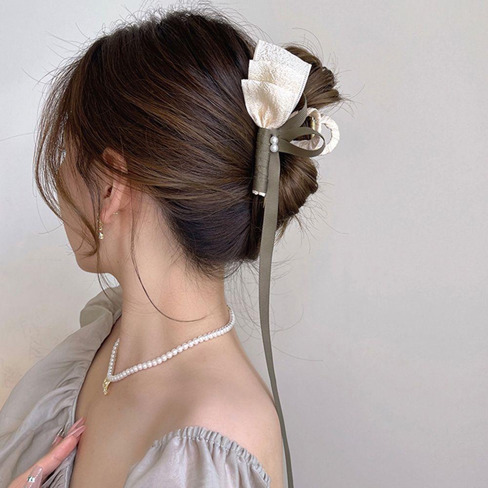 EXPEN Kẹp Tóc Hình Hoa Tulip Đính Ruy Băng Thanh Lịch Cho Nữ