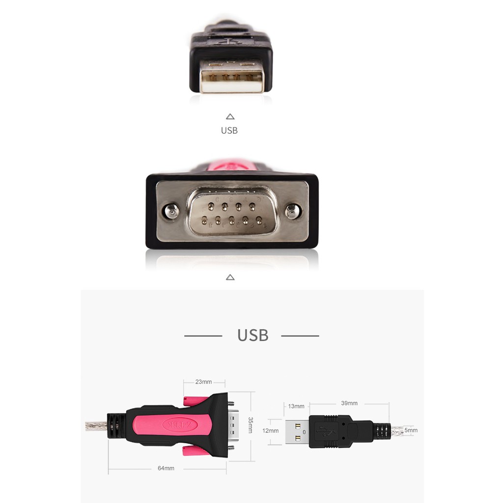 Dây cáp USB to RS232 (USB to com) chuẩn 2.0 Z-TEK ZE533C