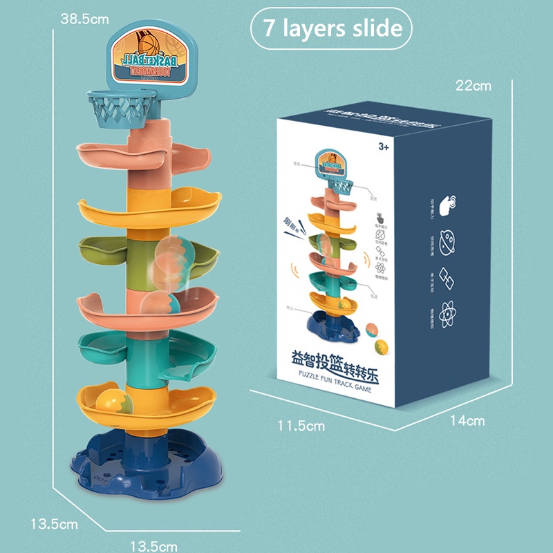 ZHAN QI TOYS Bộ đồ chơi lắp ráp đường ray trượt bóng lăn giáo dục sớm vui nhộn cho trẻ em