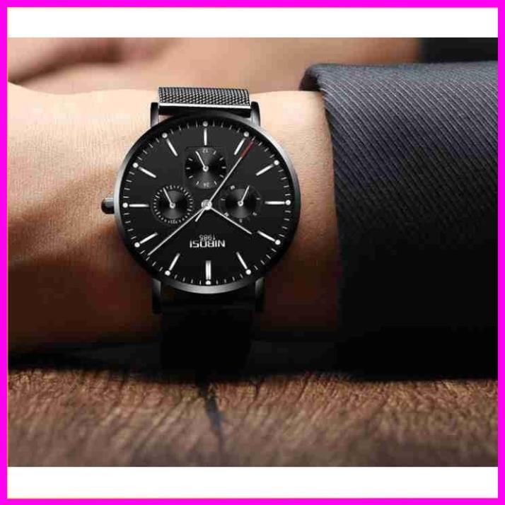 [SIÊU GIẢM GIÁ] ĐỒNG HỒ NAM DÂY LƯỚI HIỆU NIBOSI CHÍNH HÃNG FULL BOX CHẠY ĐỦ 6 KIM LỊCH NGÀY VÀ THỨ | BigBuy360 - bigbuy360.vn