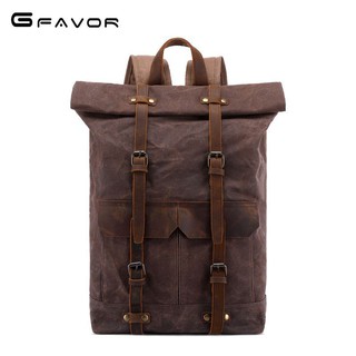 G-Favor Balo vải canvas phối da bò cao cấp - Mẫu T0013