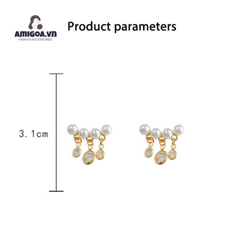 ✨✨Khuyên Tai Bạc 925 Đính Ngọc Trai Tua Rua Siêu Nữ Tính