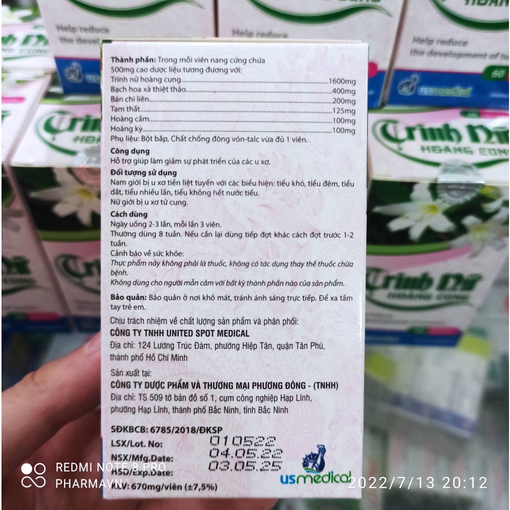 Viên uống Trinh nữ hoàng cung hỗ trợ u xơ tử cung u nang buồng trứng u tuyến vú lành tính u xơ tiền liệt tuyến
