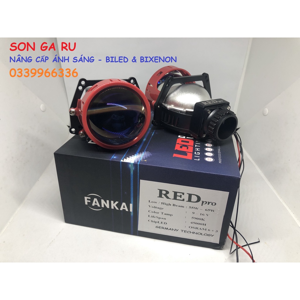 Bộ BI LED pha RED PRO 3 inch đuôi H4