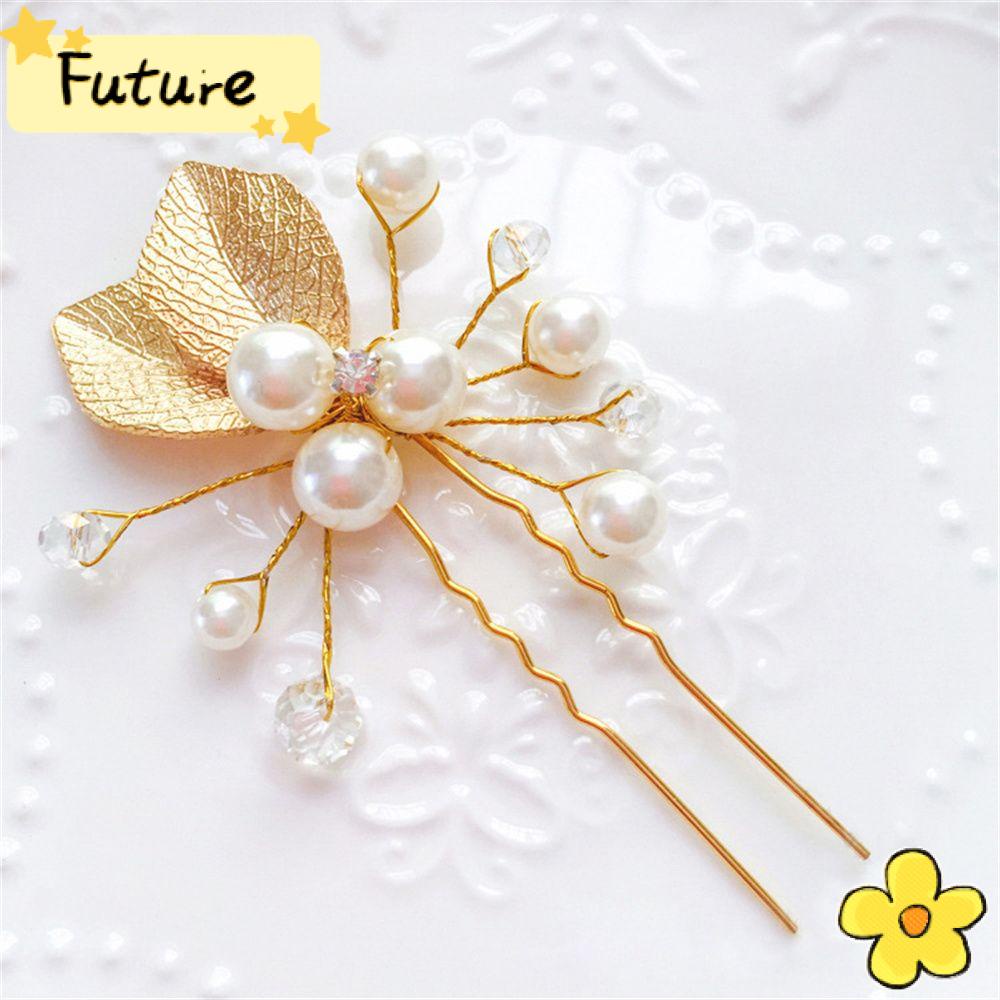 FUTURE Headpieces Hair Jewelry Bridal Bridesmaid Hair Clips Wedding Hair Accessories Pearl Women Headwear Fashion|Leaves Hairpins