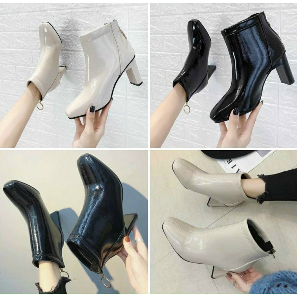 Boots nữ cổ lửng thời trang gót 7 phân cực hót
