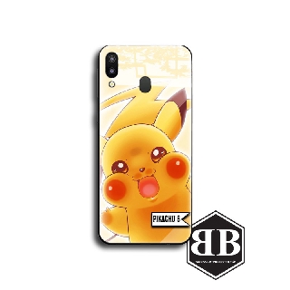 Ốp lưng kính cường lực Samsung A20 A30 / A20S / A21 / A21S hình pikachu cá tính