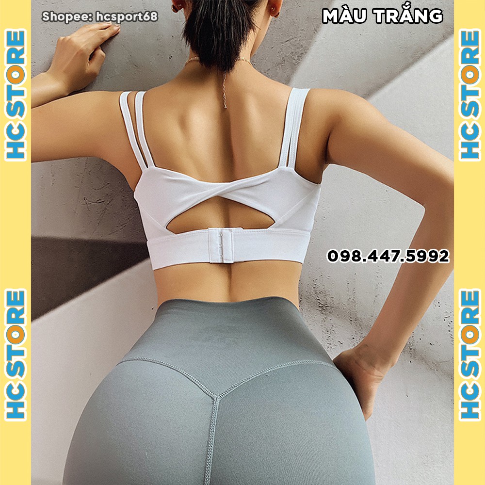 Áo Bra Nơ AL18 Tập Gym Yoga Nữ, Cách Điệu Phần Lưng, Có Khoá Cài Sau, Chống Sôc Nâng Đỡ Ngực Khi Tập Luyện - HcSport68