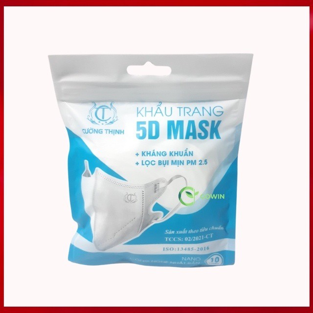 Khẩu Trang 5D Mask Y Tế Cường Thịnh Xuân Lai Chất Dày Dặn Quai Thun Bền Dáng Đẹp Ôm Sát Mặt Hộp 10 Chiếc | BigBuy360 - bigbuy360.vn