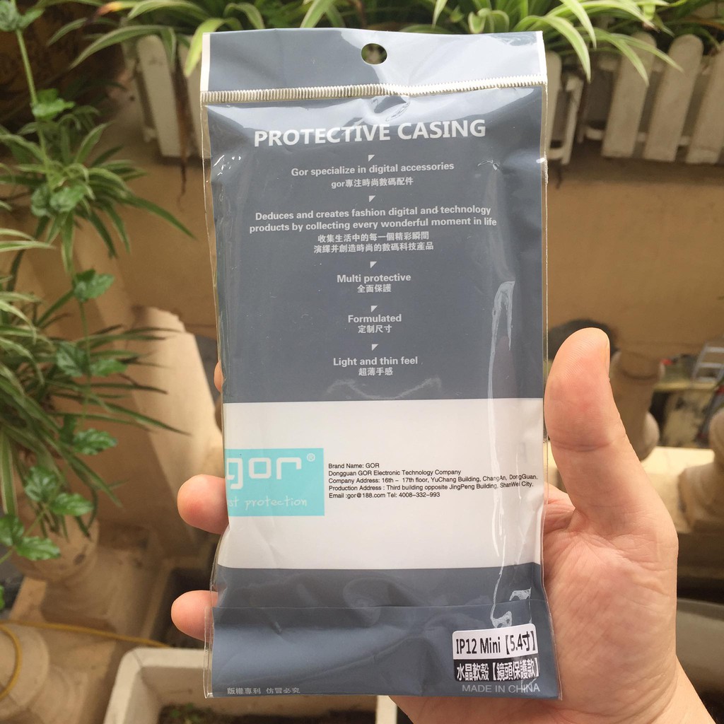 Ốp lưng silicon Gor cho Apple iPhone 12 Mini 5.4 inch siêu mỏng, có gờ bảo vệ camera
