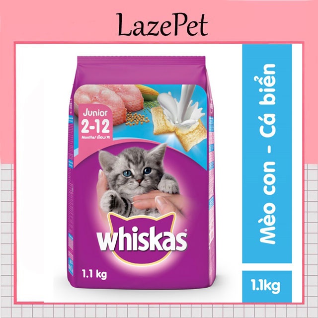 Thức Ăn Hạt Whiskas Mèo Con 1,1kg