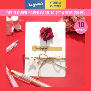 Set thiệp hoa DIY đơn giản dễ làm Thiệp Valentine's Thiệp sinh nhật người yêu Handmade Card Set - Saigonir [S619]