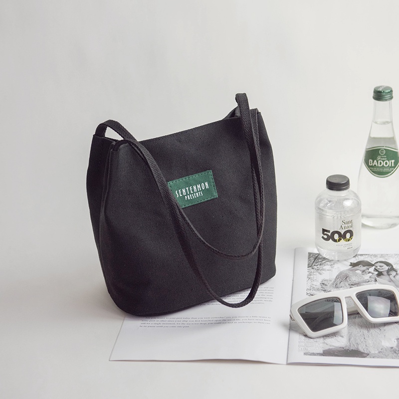Túi xô IELGY vải canvas phong cách Hàn Quốc đơn giản dành cho nữ