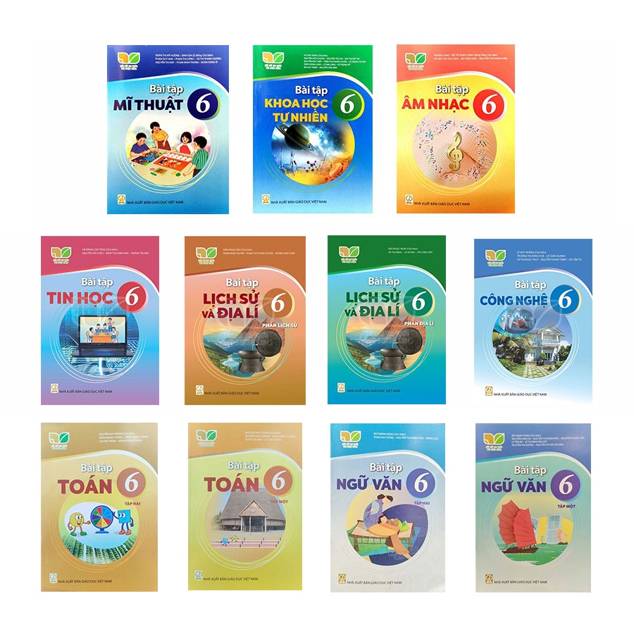 Bộ sách Bài Tập lớp 6 - Kết Nối Tri Thức Kèm Bao Sách và Nhãn Vở