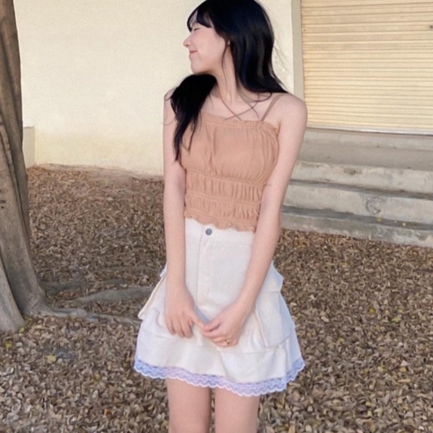 THE FANCE | Áo croptop voan trễ vai mang được hơn 8 cách LA LISA