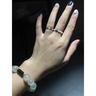 Nhẫn xâu trai phối saphire xinh xinh