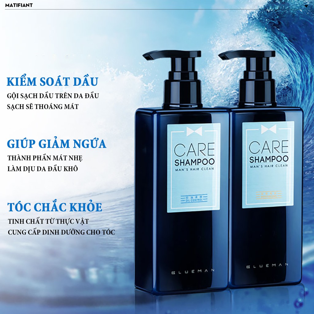 Dầu Gội Cho Nam - Dầu Gội Nước Hoa Nam Blueman Làm Sạch Gàu Nuôi Dưỡng Tóc - Hudu Cosmetics