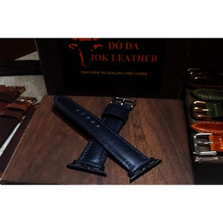 Dây đồng hồ da bò apple wacth màu xanh navy