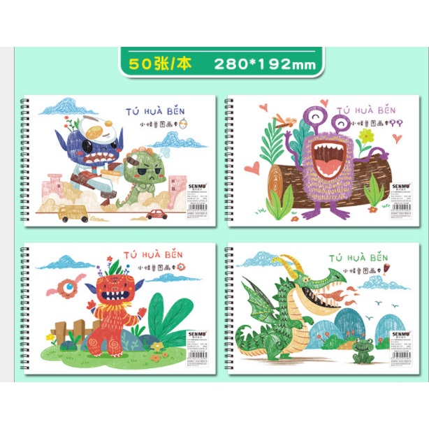 [TẶNG STICKER]Sổ vẽ, sổ sketchbook lò xo dễ thương cho bé