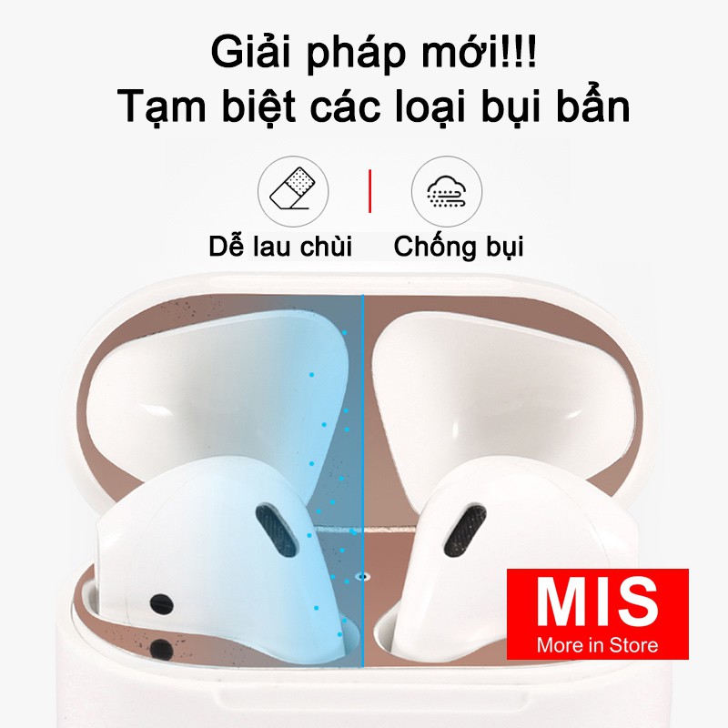 Miếng Dán Kim Loại Bảo Vệ Tai Nghe Bluetooth Airpod Chất Lượng Cao Tính Năng Chống Bụi Bẩn TN001PK