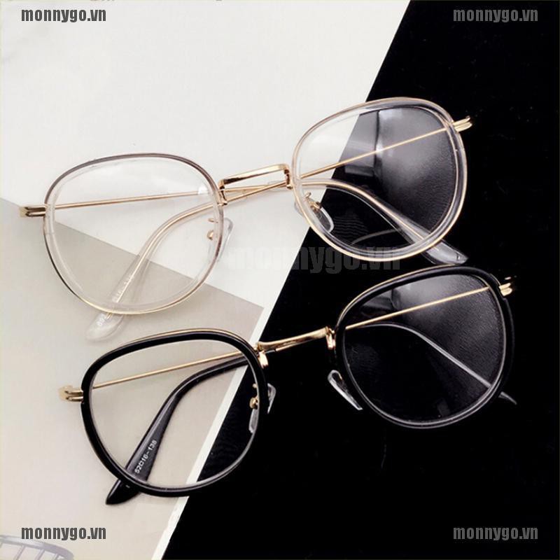 [COD+monnygo]Fashion Transparent Retro Round Frame Eyeglasses Unisex Glasse