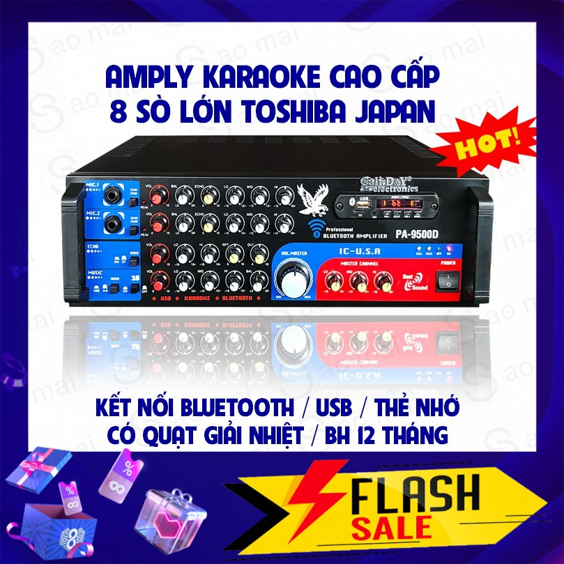 [ Mẫu mới nhất ] Ampli karaoke Amply nghe nhạc gia đình Cali.D&amp;Y PA-9500D kết nối Bluetooth usb thẻ nhớ