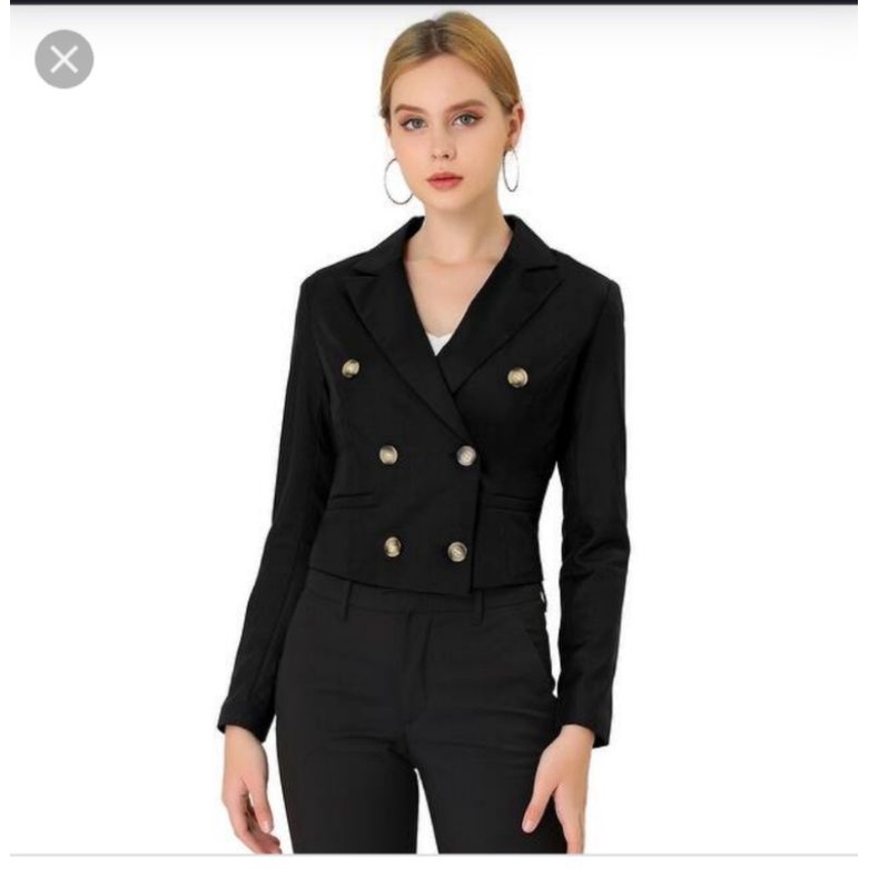 áo khoác vest nữ blazer đen form ngắn 3/4 crop top f21 vnxk tqxk xuất khẩu dư tuồn xịn croptop phối nhiều nút
