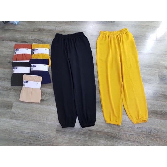 Quần jogger unisex thể thao, quần ống rộng kiểu dáng jogger mặc nhà nam nữ vải TỔ ONG chất đep