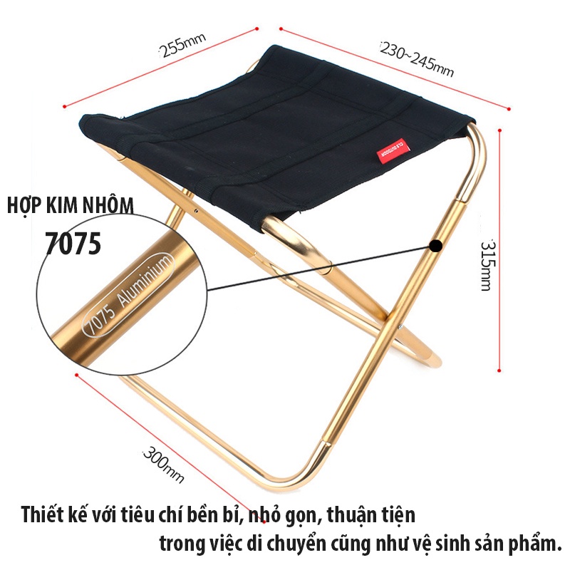 Ghế Xếp Gọn Mini Dã Ngoại Du Lịch Ngoài Trời Thông Minh - Ghế Gấp Gọn Cao Cấp Chất Liệu Hợp Kim Nhôm, Ghế Câu Cá | BigBuy360 - bigbuy360.vn