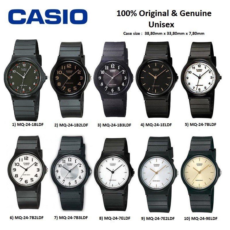 CASIO | Đồng hồ nam và nữ Casio dây nhựa dẻo MQ-24