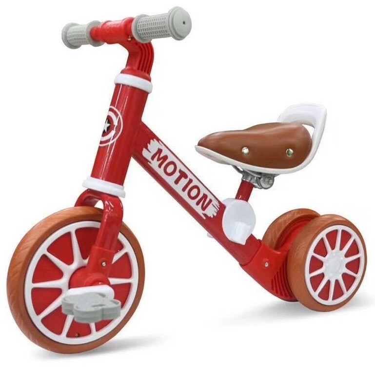 Xe chòi chân thăng bằng cho bé MOTION, có bàn đạp 2in1 yên bằng da - Xe chòi chân cho bé 3 bánh, chịu lực 30kg
