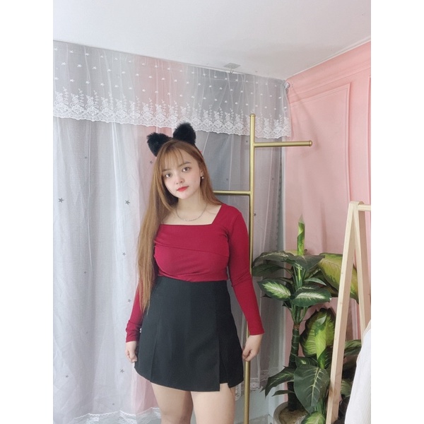 [Bigsize thiết kế] Quần váy A xẻ tà hai bên Bigsize 55-90kg chất tuyết mưa L1 lưng kéo sang xịn (hình thật)