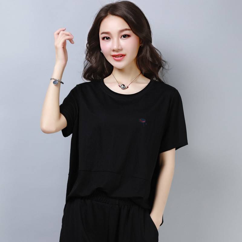 Áo Thun Tay Ngắn Plus Size Thời Trang Cho Phụ Nữ Trung Niên