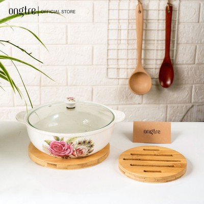 Đế Lót Nồi Tre ONGTRE Cao Cấp, Tấm Lót Nồi Cách Nhiệt, Chống Nóng, Decor Bàn Ăn, Nhà Bếp