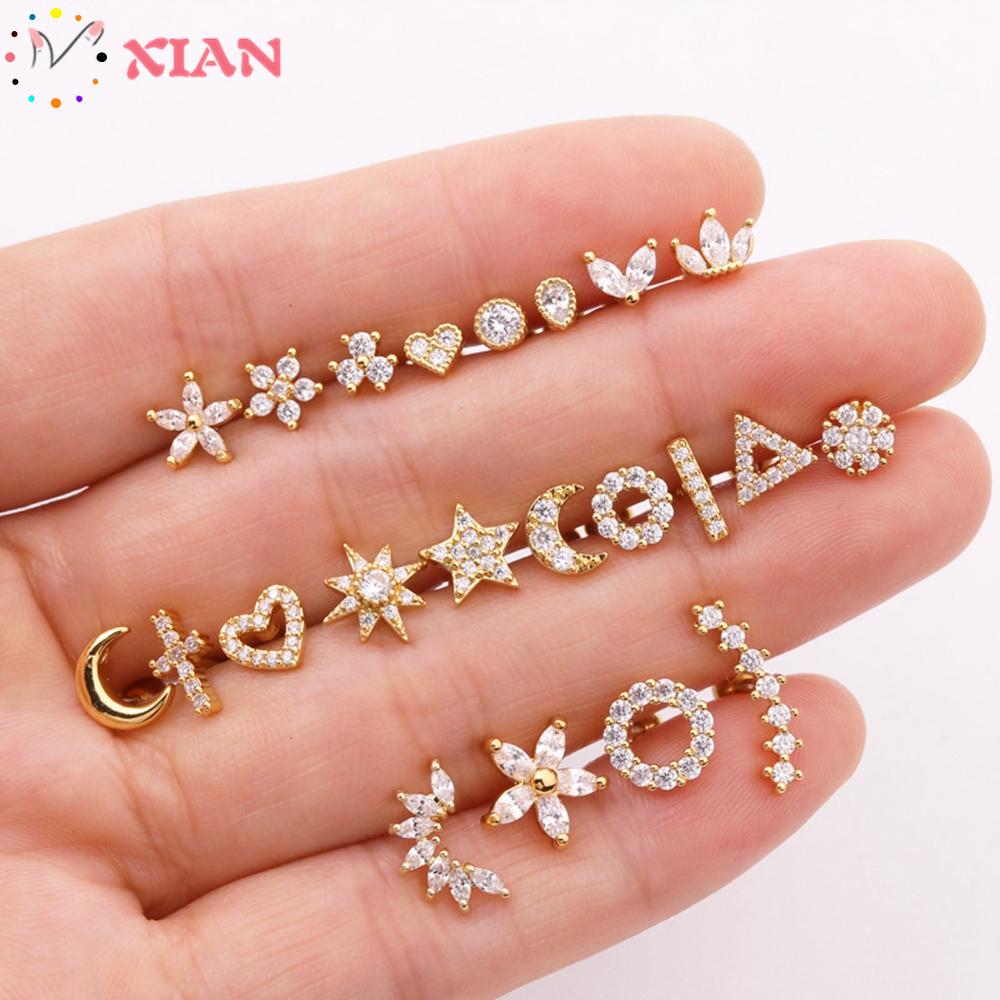 Khuyên Xỏ Cơ Thể Bằng Thép Không Gỉ Đính Đá Zircon 44 Kiểu Thời Trang