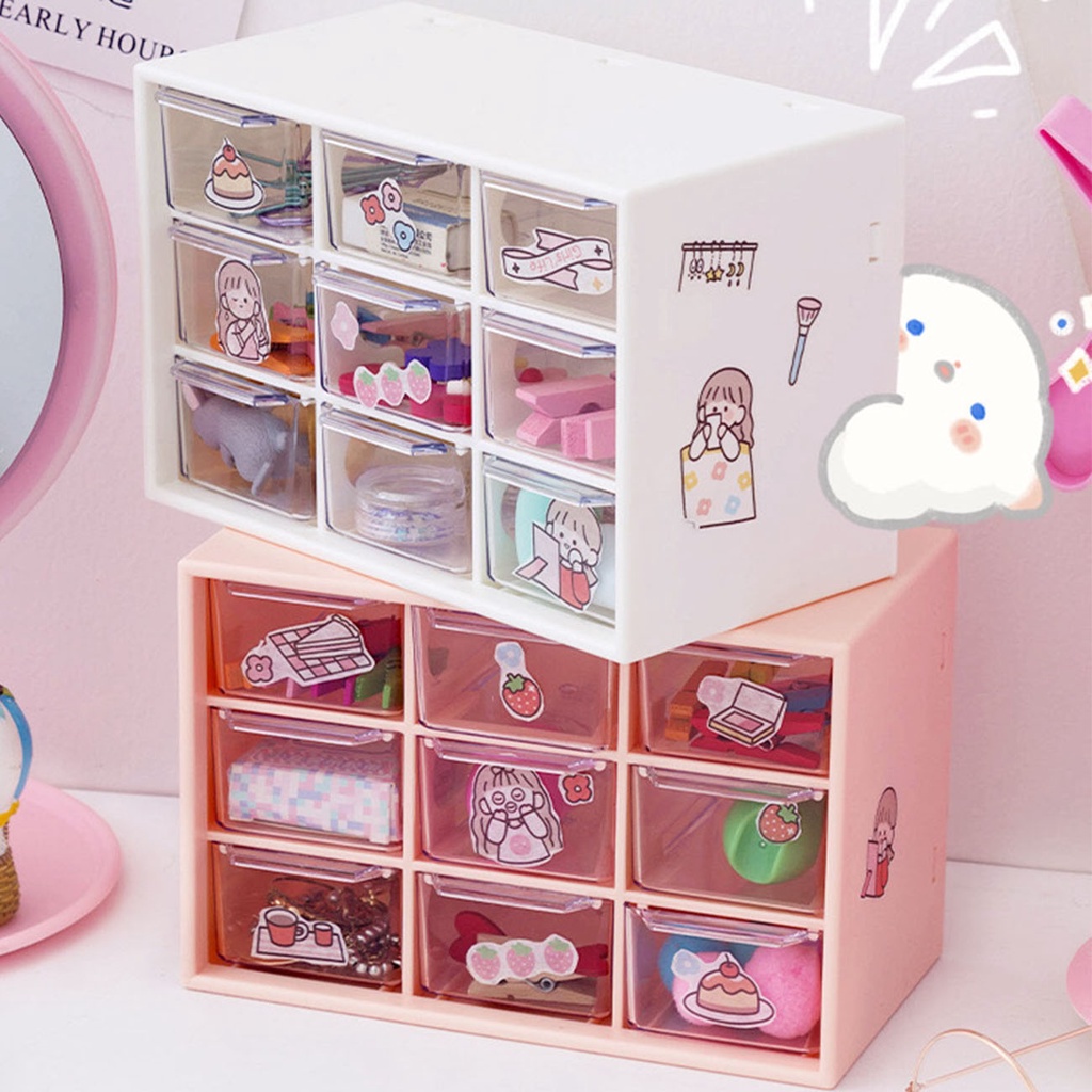 Hộp Đựng Đồ JUJIAJIA 9 Ngăn Siêu Đẹp Bằng Nhựa Đa Năng