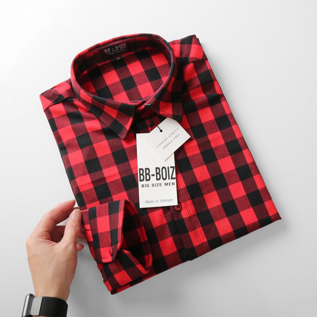 bigsize &lt; 130kg áo sơ mi nam sọc bigsize sọc caro