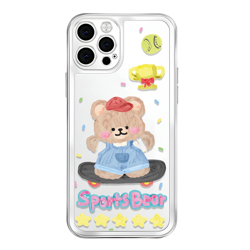 Ốp Điện Thoại Trong Suốt Hình Gấu Dễ Thương Cho iphone 14ProMax 14Plus 13 11 12 7 Plus X XR