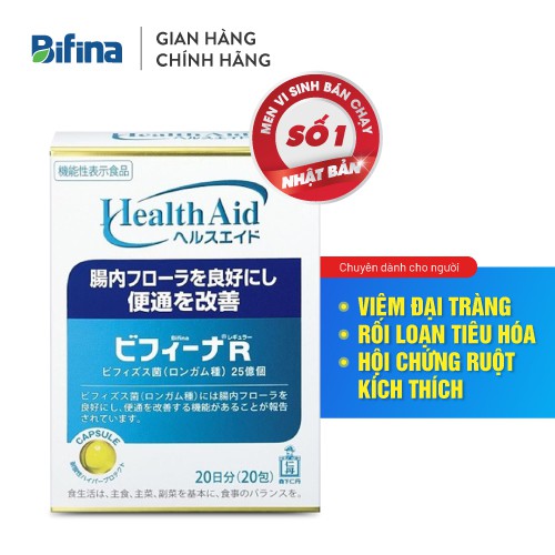 Men Vi Sinh Bifina Nhật Bản R20 gói - Dành cho người viêm đại tràng, rối loạn tiêu hóa, hội chứng ruột kích thích | BigBuy360 - bigbuy360.vn