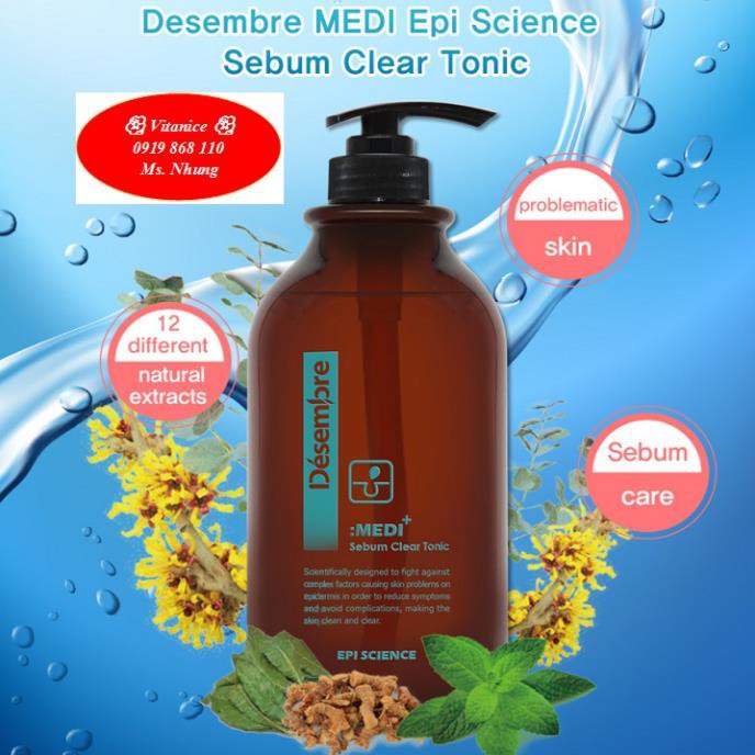 Nước Ủ Mụn Desembre Medi Epi Science Sebum Clear Tonic Chính hãng