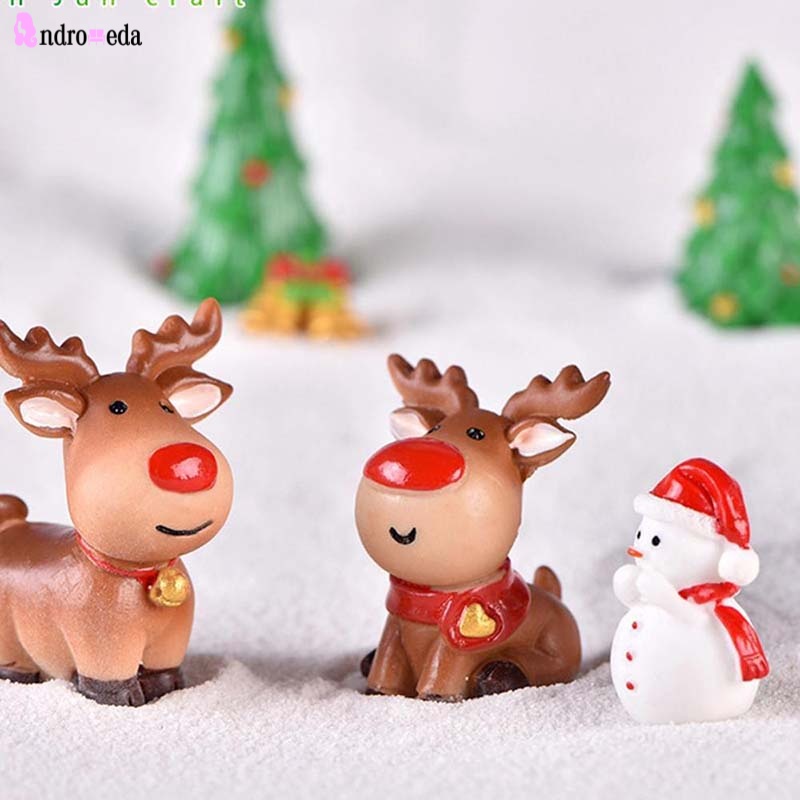 Mô hình ông già Noel/tuần lộc/người tuyết bằng nhựa dùng trang trí Giáng Sinh