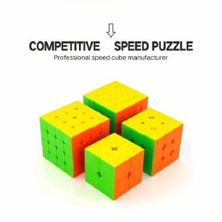 Pz-Bộ 4 đồ chơi khối rubik ma thuật không miếng dán 2x2 3x3 4x4 5x5