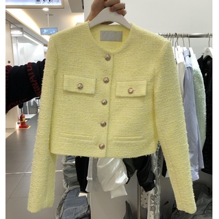 Áo dạ tweed/áo khoác dạ nữ cao cấp phong cách tiểu thư thu đông 2021.