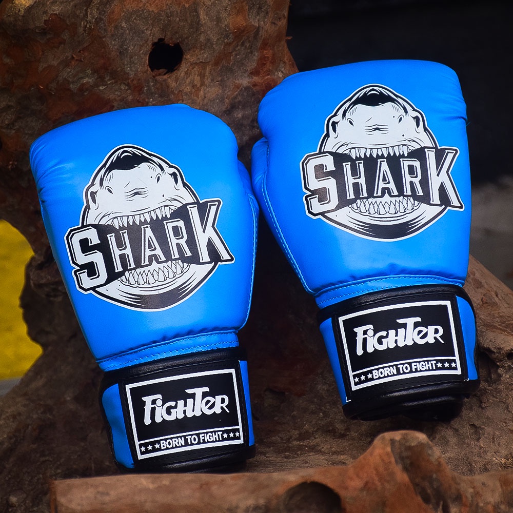 Găng Boxing Shark Xanh - Shark Blue | Boxing, KickBoxing, Muay, Võ Cổ Truyền, Vovinam